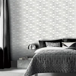 Arthouse Retro Blanco Gris Eslabón Cadena Eslabón Años 60 70 Años 70 De Colección Papel Mural 902406 - Imagen 1 de 4