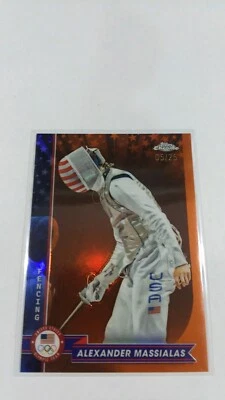 Alexander Massialas 2024 Topps Chrome Olympics Orange Refractor 5/25 - Image 1 of 2
