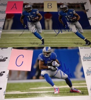 Lot of (3) GOLDEN TATE LIONS AUTOGRAPHED 8X10 PHOTOGRAPH LOT NEW YORK GIANTS NFL - Image 1 of 4