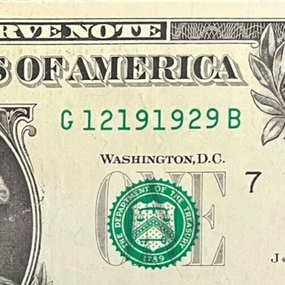 $1 One Dollar Bill 12191929 birthday anniversary December 19, 1929 - Image 1 of 3