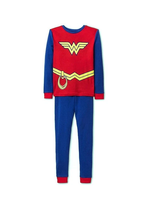 Чудо-женщина девочки костюм стиль хлопок 2 изделия пижамы комплект, размер 10 - Изображение 1 из 1