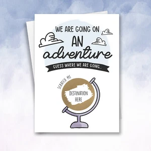 Tarjeta de embarque sorpresa navideña personalizada tarjeta rasca y gana viaje revelar cumpleaños - Imagen 1 de 9