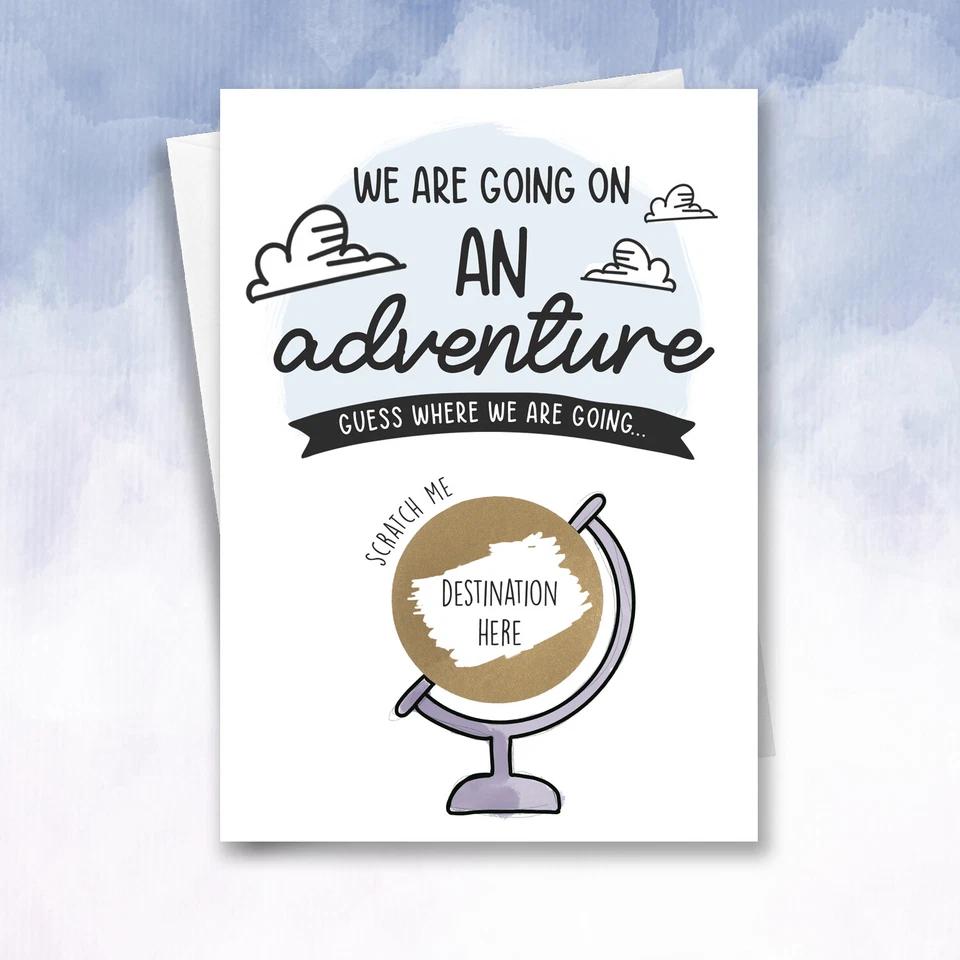 SQUIDGEMAKES Personalised Holiday Surprise Scratch Card Boarding Pass Trip Reveal birthday