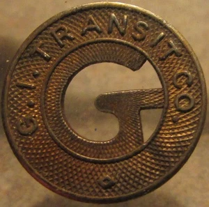G.I. 1944 Token de autobús de tránsito Transit Co. Grand Island, NE - Nebraska Nebr. - Imagen 1 de 2