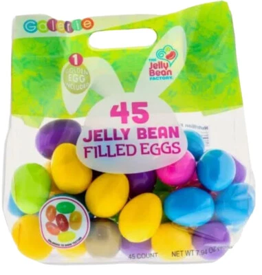 45 Candy/Jelly Bean Factory Filled Plastic Easter Eggs With 1-Golden Egg 7.94oz - Image 1 of 4