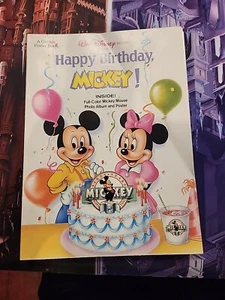 Happy 60th Birthday Mickey Mouse Photo Album and Poster  1989 Rare Disney - Picture 1 of 5