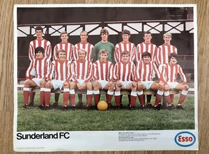 SUNDERLAND Football Club Original 1970 Team Poster Vintage Esso 15x12” - Picture 1 of 2