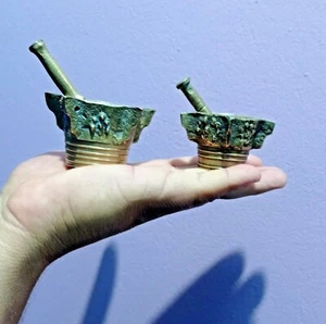 Vintage miniature brass mortar 2# - Picture 1 of 6