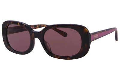 Coach CD471 HC8358U 512069 Sunglasses Women's Dark Tortoise/Violet Solid 54mm - Image 1 of 4