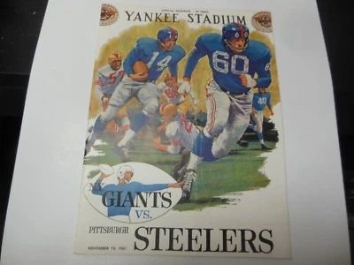 1961 NEW YORK GIANTS VS PITTSBURGH STEELERS PROGRAM NFL PRO FOOTBALL RARE - Image 1 of 3