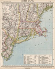 NEW ENGLAND COAST. NY Maine Massachusetts Connecticut NJ NH RI VT.LETTS 1889 map