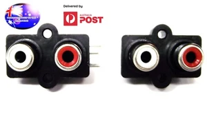 From OZ Quality 2PC Dual 2 Female RCA Mount Plate Plug Jack Audio Connector FP! - Foto 1 di 6