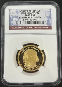 2007-S James Madison Presidential Dollar-NGC PF 69 Ultra Cameo - Picture 1 of 2