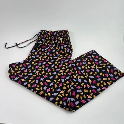 Victoria's Secret PINK Lounge Drawstring Candy Printed PJ Pants  Black  XXL  NWT - Image 1 of 4