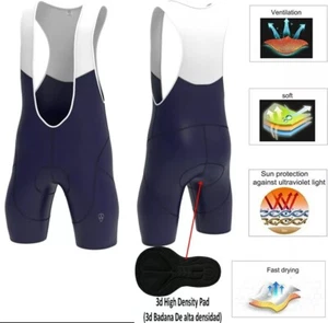 HERA Herren Fahrrad Trägerhose - weiß/blau, gepolstert, atmungsaktiv & eng anliegend - Bild 1 von 5