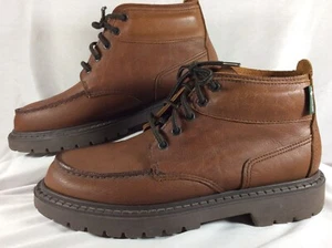 Vintage EASTLAND Stivaletti stringati da uomo 11D in pelle marrone soffiato Made in USA EUC - Foto 1 di 7