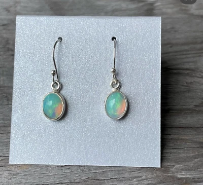 Ethiopian Opal Gemstone Earring 925 Sterling Silver Beautiful Gifts Earrings - Image 1 of 2