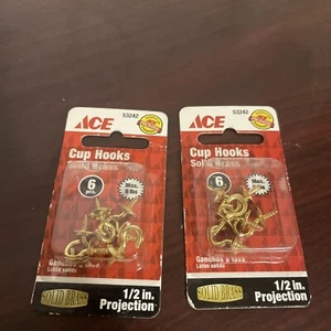 ACE solid brass cup hooks 1/2” - Picture 1 of 6