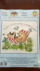 Margaret Sherry cross stitch kit - Wildlife Garden with Archie bear & Spot - Picture 1 of 2