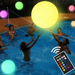 Pool Toys, LED Beach Ball Toy with 16 Color Changing Lights, Pool Games Beach Pa - Picture 1 of 7
