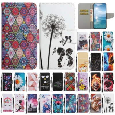 Painted Leather Flip Stand Wallet Case Cover For iPhone 15+ 14 13 12 Pro Max 11 - Image 1 of 4