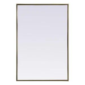 Elegant Decor Eternity Rectangle Modern MDF Wood/Iron Mirror in Brass - Picture 1 of 11