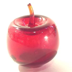 Vtg Red Art Glass Apple Paperweight Made in Sweden Konst Glashyttan Urshult  - Picture 1 of 7