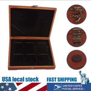 Solid Wood Display Storage Box Case for 6 Certified Coin Slab Holders-PCGS/NGC - Picture 1 of 12