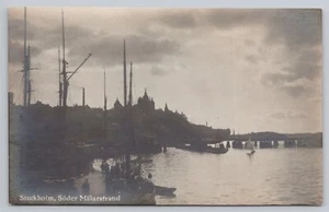 Foto RPPC Soder Malarstrand Estocolmo Suecia paseo junto al lago UNP G Reimers - Imagen 1 de 2