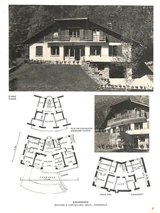 CHAMONIX ( 74 ) CHALET / ARCHITECTE BOUVIER et CHEVALLIER / ILLUSTRATION  1967 - Foto 1 di 1
