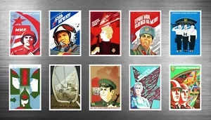 10 Soviet Russian COLD WAR PROPAGANDA Mini Posters Fridge Magnets - Picture 1 of 1