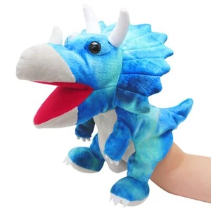 Dinosaur Triceratops Hand Puppet Toys Children Plush Stuffed Hand Puppets - Picture 1 of 6