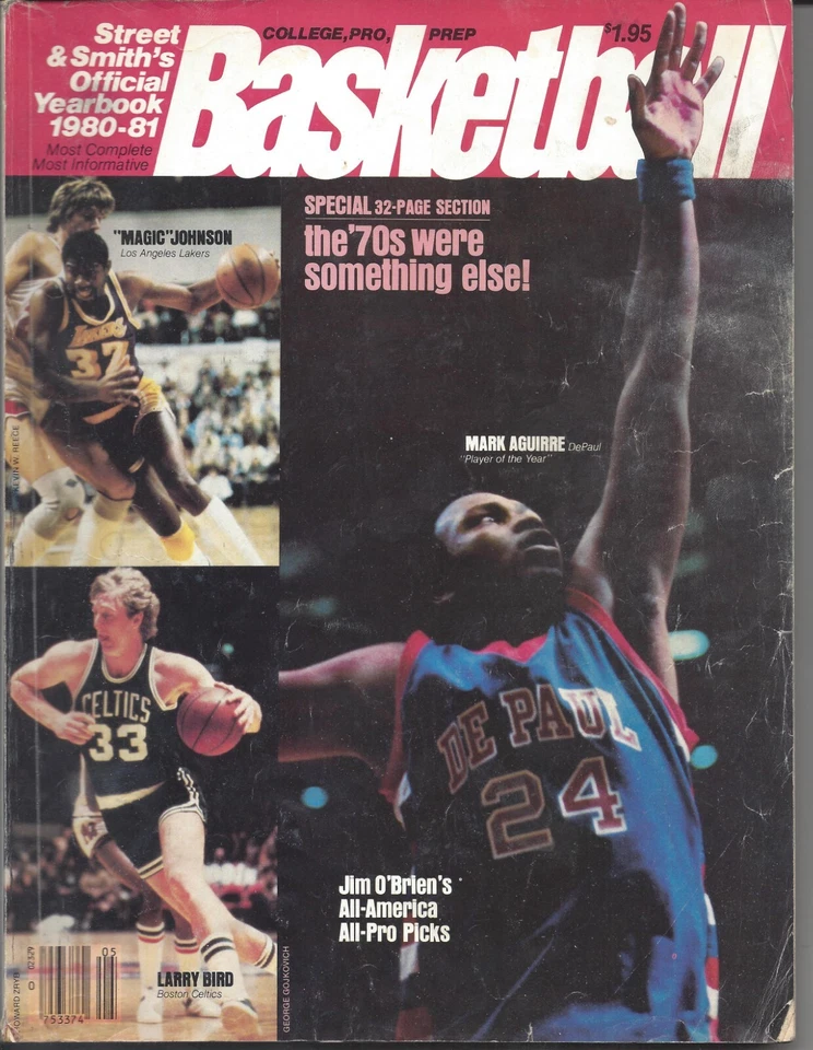 1980 Street & Smith's Basketball magazine Mark Aguirre De Paul Larry Bird FAIR - Image 1 of 1