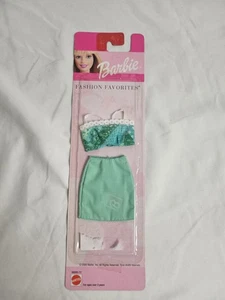 2000 Vintage Barbie Fashion Favorites Mattel türkisfarbener Rock Blumenmuster bauchfreies Oberteil - Bild 1 von 2