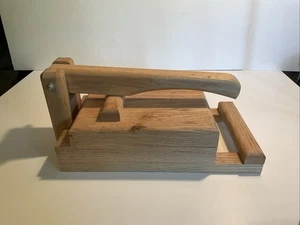 "Prensa de tortilla de madera vintage de alta resistencia comercial hecha en México 13x7x6""" - Imagen 1 de 10