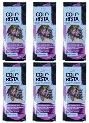 6 X L'Oréal Colorista Hair Makeup Lilac 30mL – 1 Day Colour for Blondes - Loreal - image 1 of 3