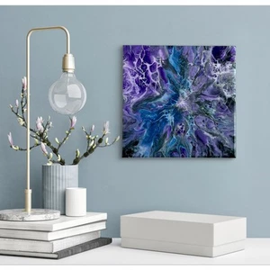 Amazing Abstract Acrylic Art Resin Original Painting 12" X 12" on Canvas - Picture 1 of 3