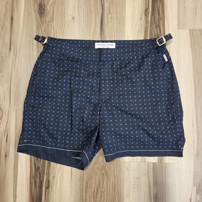 Мужские шорты Orlebar Brown The Bulldog 6 дюймов с 32 боковыми пряжками темно-синие геометрические - Изображение 1 из 4