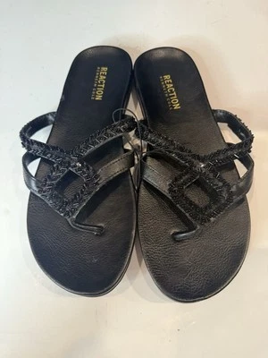 KENNETH COLE reaction Sparkle Sprinkle Black Sandals  Womens Size 8 New - Image 1 of 4