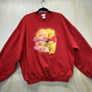 Maglione donna rosso Winnie The Pooh vintage anni 90 taglia 2X - Foto 1 di 8