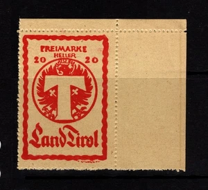 Österreich 1920 Tirol 20h postfrisch / großer rechter Rand - S47712 - Bild 1 von 1