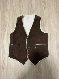 Vintage 70’s/ 80’s Levi’s Made In USA Cord Sherpa gefütterte Weste Gr. Medium  - Bild 1 von 12