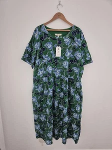 Vestido para mujer Seasalt verde brouse floral certificado algodón orgánico talla UK 20 - Imagen 1 de 6
