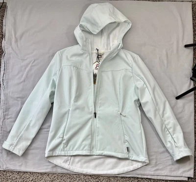 Avalanche Outdoor Jacket Women L Sky Blue Zipper Pockets Reflective Hooded - Image 1 of 4