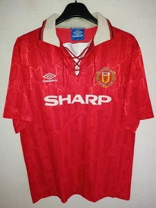 MANCHESTER UNITED 1992-1994 Sharp t-shirt shirt jersey jersey jersey XL - Picture 1 of 6