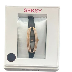 SEKSY SEKONDA SHIMMER ROSE SWAROVSKI CRYSTAL GOLD WATCH BRAND NEW IN BOX - Picture 1 of 2