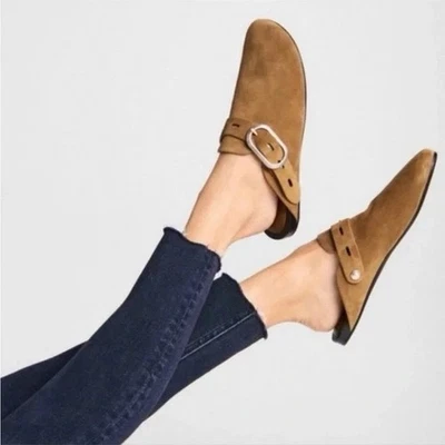 Tamanco de camurça marrom dourado Rag & Bone Ansley tamanho 39 - Imagem 1 de 4