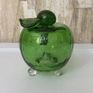 Pflug & Herd Indoor grün Crackle Glas mit Fuß Obst Fliegenfalle Kunstglas - Bild 1 von 21