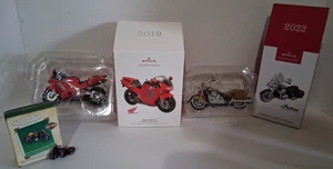 3 Motorcycle Hallmark Ornaments 1992 NR750 Indian Chief 1933 Flathead VLD - Picture 1 of 12