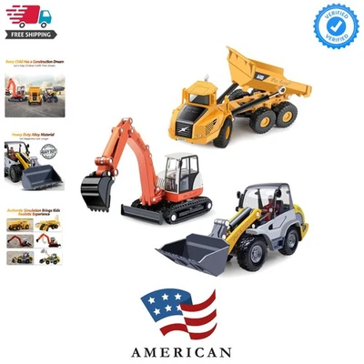 Juego de sitio de construcción de alta resistencia, camión volquete de metal, excavadora excavadora trasera... Foto 1 de 4